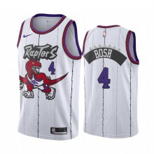 NBA Men Toronto Raptors Classical White #4 BOSH Jersey with Drangon High Quality Name and Number Print