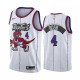 NBA Men Toronto Raptors Classical White #4 BOSH Jersey with Drangon High Quality Name and Number Print