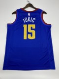 NBA Men Denver Nuggets Blue City #15 JOKIC Jersey High Quality Name and Number Print