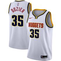 NBA Men Denver Nuggets White #35 DOZIER Jersey High Quality Name and Number Print