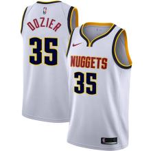 NBA Men Denver Nuggets White #35 DOZIER Jersey High Quality Name and Number Print