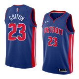 NBA Men Detroit Pistons Blue #23 GRIFFIN Jersey High Quality Name and Number Print