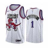 NBA Men Toronto Raptors Classical White #1 McGRADY. Jersey with Drangon High Quality Name and Number Print