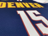NBA Men Denver Nuggets Dark Blue #15 JOKIC Jersey High Quality Name and Number Print