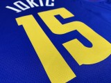 NBA Men Denver Nuggets Blue City #15 JOKIC Jersey High Quality Name and Number Print