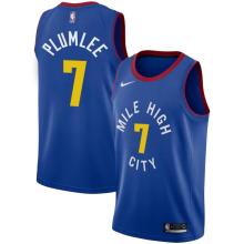 NBA Men Denver Nuggets Blue City #7 PLUMLEE Jersey High Quality Name and Number Print