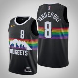 NBA Men Denver Nuggets Black City #8 VANDERBILT Jersey High Quality Name and Number Print