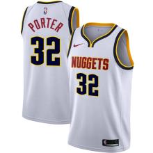 NBA Men Denver Nuggets White #32 PORTER Jersey High Quality Name and Number Print
