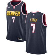 NBA Men Denver Nuggets Dark Blue #7 LYLES Jersey High Quality Name and Number Print