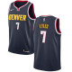 NBA Men Denver Nuggets Dark Blue #7 LYLES Jersey High Quality Name and Number Print