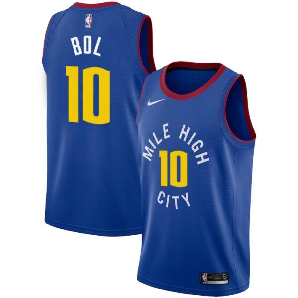 NBA Men Denver Nuggets Blue City #10 BOL Jersey High Quality Name and Number Print