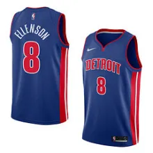 NBA Men Detroit Pistons Blue #8 ELLENSON Jersey High Quality Name and Number Print