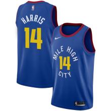 NBA Men Denver Nuggets Blue City #14 HARRIS Jersey High Quality Name and Number Print