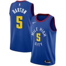NBA Men Denver Nuggets Blue City #5 BARTON Jersey High Quality Name and Number Print