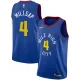 NBA Men Denver Nuggets Blue City #4 MILLSAP Jersey High Quality Name and Number Print