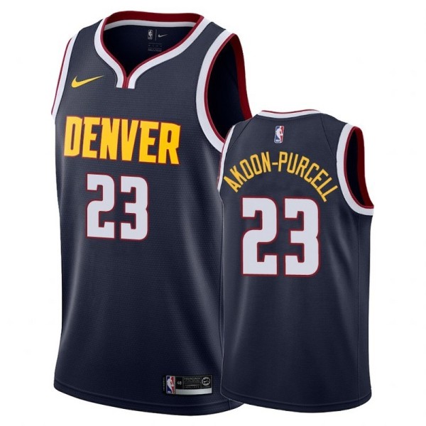NBA Men Denver Nuggets Dark Blue #23 AKOON-PURCELL Jersey High Quality Name and Number Print