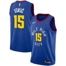 NBA Men Denver Nuggets Blue City #15 JOKIC Jersey High Quality Name and Number Print