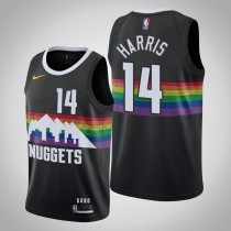 NBA Men Denver Nuggets Black City #14 HARRIS Jersey High Quality Name and Number Print