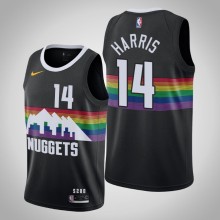 NBA Men Denver Nuggets Black City #14 HARRIS Jersey High Quality Name and Number Print