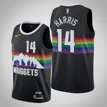 NBA Men Denver Nuggets Black City #14 HARRIS Jersey High Quality Name and Number Print