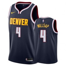 NBA Men Denver Nuggets Dark Blue #4 MILLSAP Jersey High Quality Name and Number Print