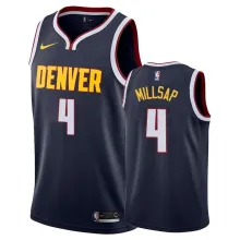 NBA Men Denver Nuggets Dark Blue #4 MILLSAP Jersey High Quality Name and Number Print
