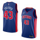NBA Men Detroit Pistons Blue #43 TOLLIVER Jersey High Quality Name and Number Print