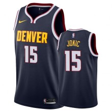 NBA Men Denver Nuggets Dark Blue #15 JOKIC Jersey High Quality Name and Number Print