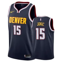 NBA Men Denver Nuggets Dark Blue #15 JOKIC Jersey High Quality Name and Number Print