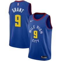 NBA Men Denver Nuggets Blue City #9 GRANT Jersey High Quality Name and Number Print