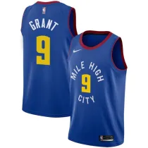 NBA Men Denver Nuggets Blue City #9 GRANT Jersey High Quality Name and Number Print