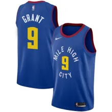 NBA Men Denver Nuggets Blue City #9 GRANT Jersey High Quality Name and Number Print