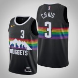 NBA Men Denver Nuggets Black City #3 CRAIG Jersey High Quality Name and Number Print