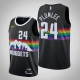 NBA Men Denver Nuggets Black City #24 PLUMLEE Jersey High Quality Name and Number Print
