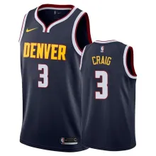 NBA Men Denver Nuggets Dark Blue #3 CRAIG Jersey High Quality Name and Number Print