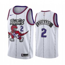 NBA Men Toronto Raptors Classical White #2 LEONARD Jersey with Drangon High Quality Name and Number Print