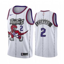 NBA Men Toronto Raptors Classical White #2 LEONARD Jersey with Drangon High Quality Name and Number Print