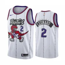 NBA Men Toronto Raptors Classical White #2 LEONARD Jersey with Drangon High Quality Name and Number Print