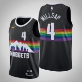 NBA Men Denver Nuggets Black City #4 MILLSAP Jersey High Quality Name and Number Print