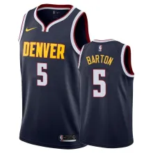 NBA Men Denver Nuggets Dark Blue #5 BARTON Jersey High Quality Name and Number Print