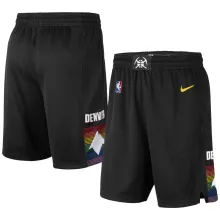 NBA Men Denver Nuggets Black City Pant Short High Quality Name and Number Print