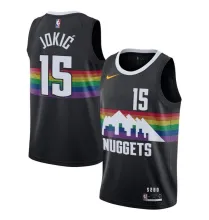 NBA Men Denver Nuggets Black City #15 JOKIC Jersey High Quality Name and Number Print