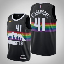 NBA Men Denver Nuggets Black City #41 HERNANGOMEZ Jersey High Quality Name and Number Print