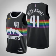 NBA Men Denver Nuggets Black City #41 HERNANGOMEZ Jersey High Quality Name and Number Print