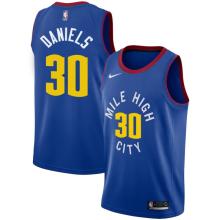 NBA Men Denver Nuggets Blue City #30 DANIELS Jersey High Quality Name and Number Print