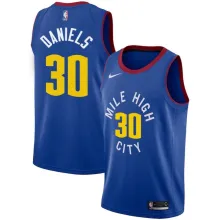 NBA Men Denver Nuggets Blue City #30 DANIELS Jersey High Quality Name and Number Print