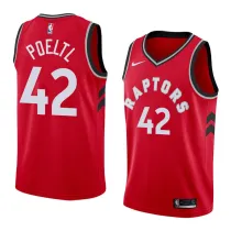 NBA Men Toronto Raptors Red #42 POELTL Jersey High Quality Name and Number Print