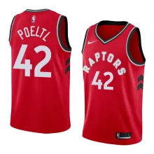 NBA Men Toronto Raptors Red #42 POELTL Jersey High Quality Name and Number Print