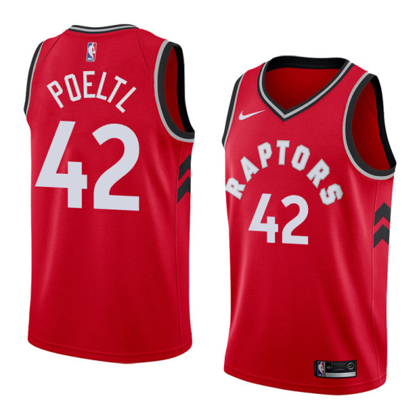 NBA Men Toronto Raptors Red #42 POELTL Jersey High Quality Name and Number Print