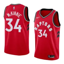 NBA Men Toronto Raptors Red #34 McKINNIE Jersey High Quality Name and Number Print
